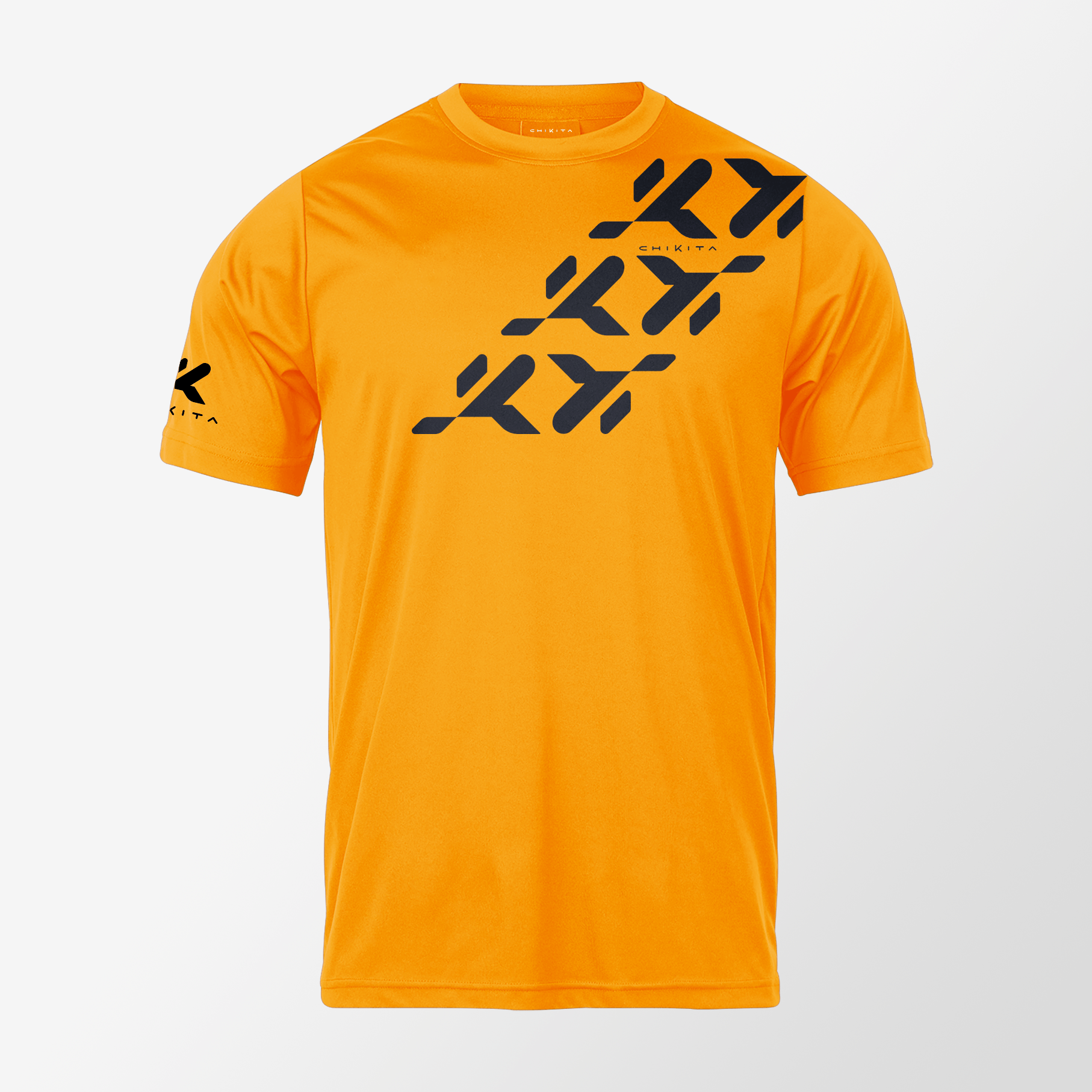 T-Shirt AGON - Arancione con Pattern K Nera