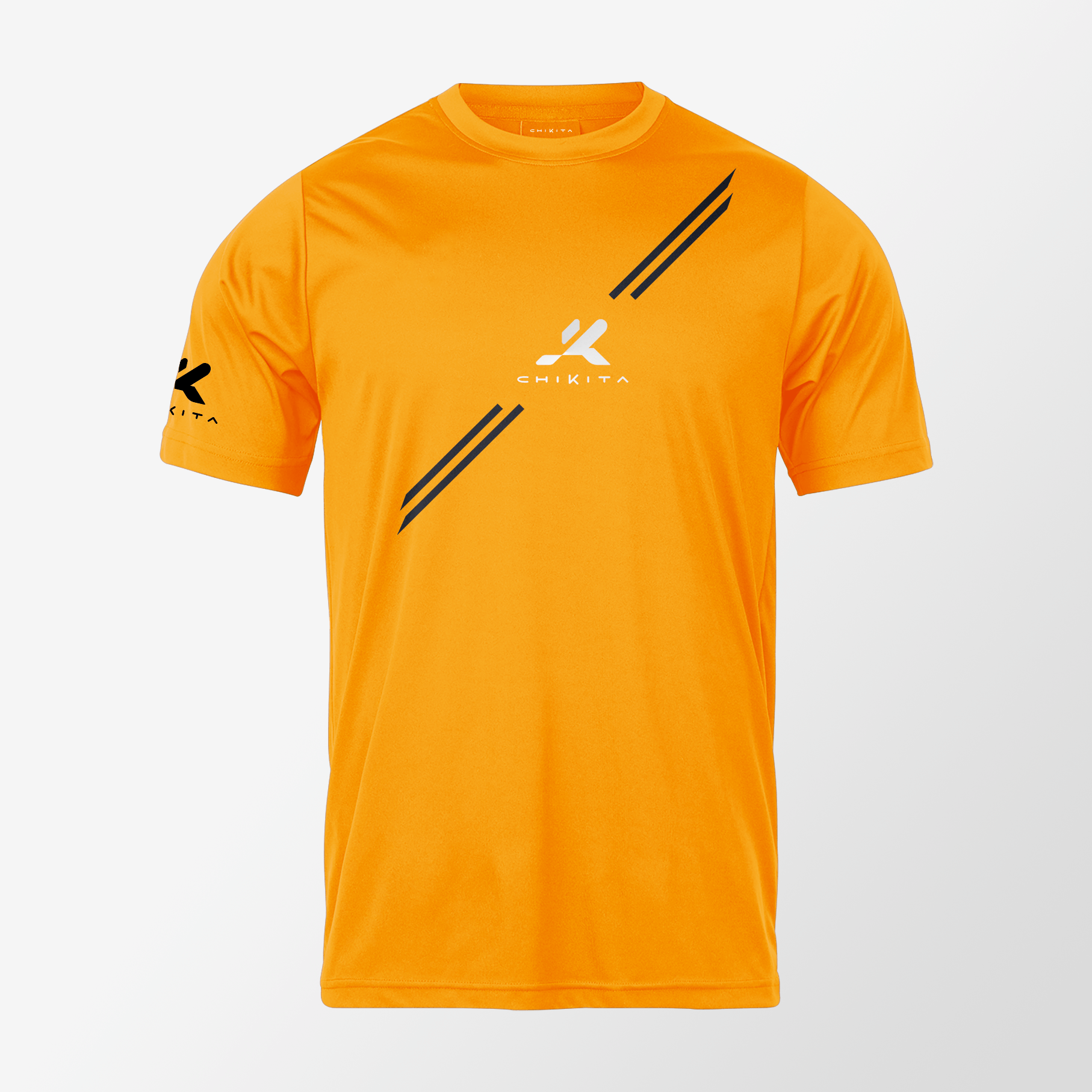 T-Shirt FASCIA - Arancione con stampa bianca e nera