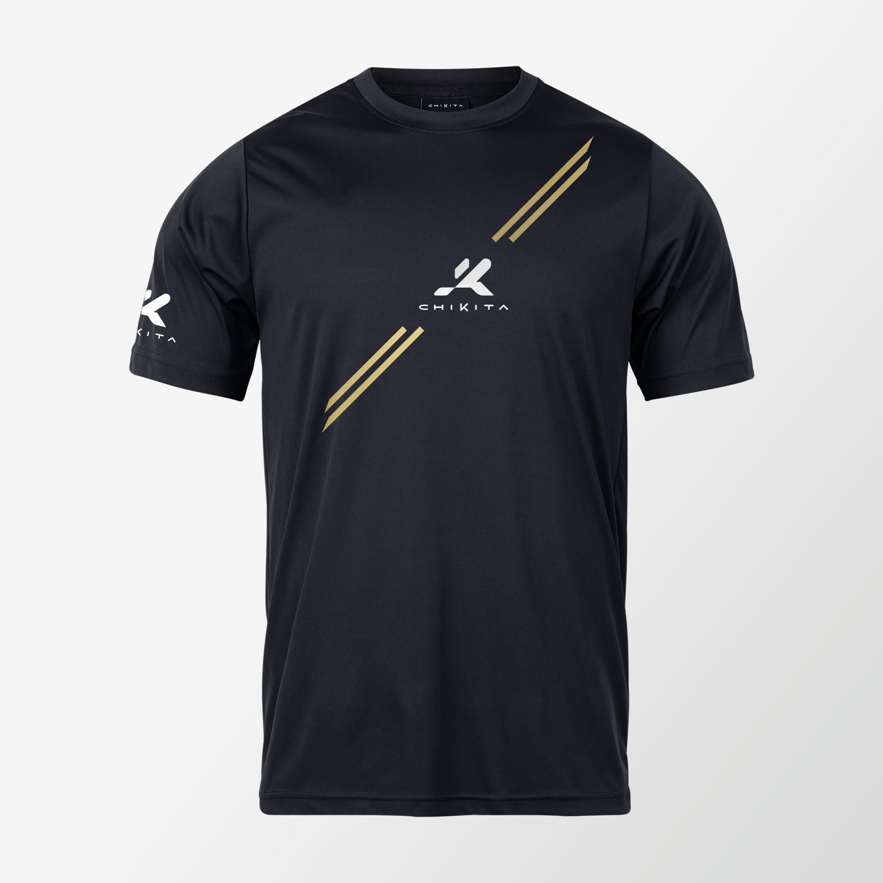 T-Shirt FASCIA - Nera con stampa oro e bianca